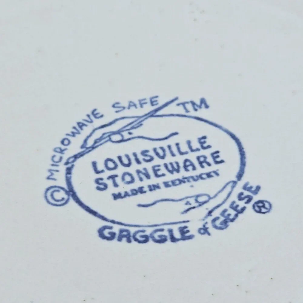 Vtg‎ Set Of 3 Louisville Stoneware Gaggle of Geese Goose Canisters No Lids 6.5